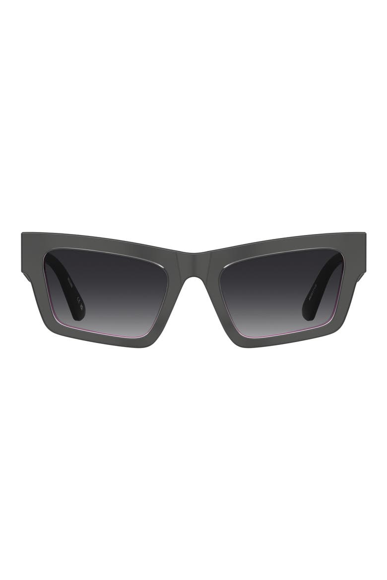 MOS171/S 53mm Gradient Rectangular Sunglasses, Main, color, METALIZED GREY
