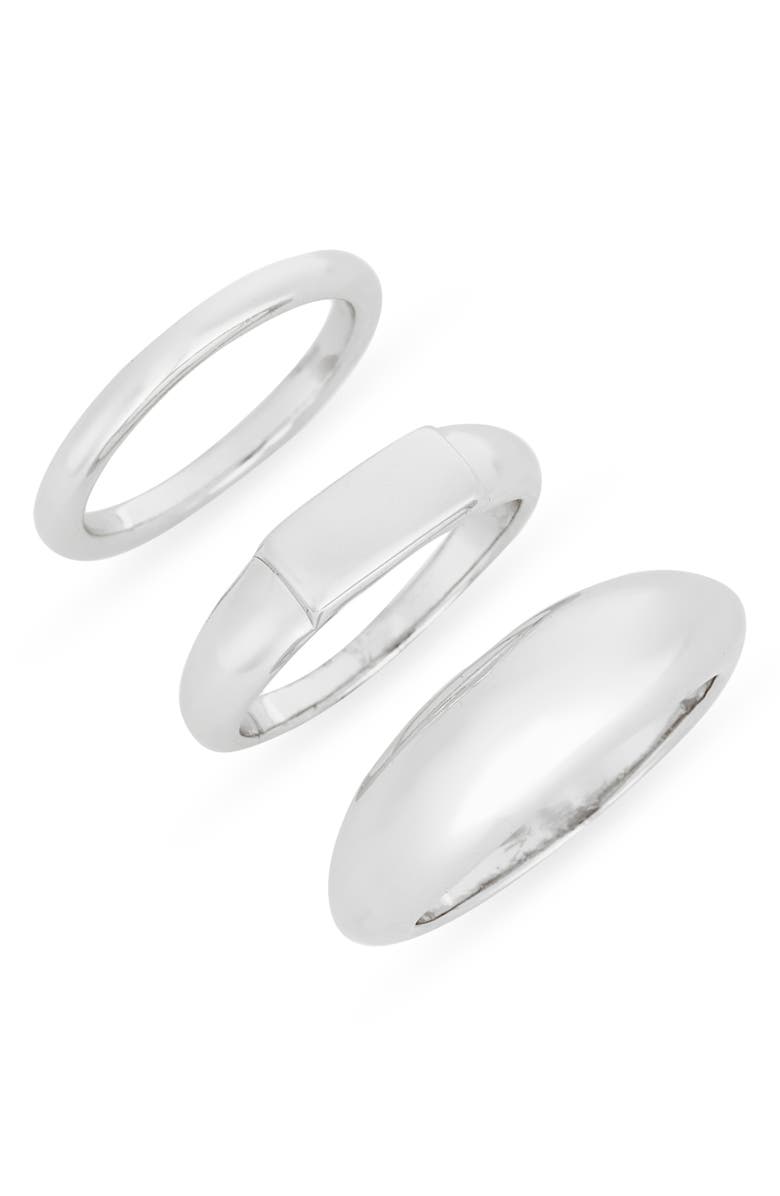 NORDSTROM RACK Demi-Fine 3-Pack Assorted Rings, Main, color, Silver