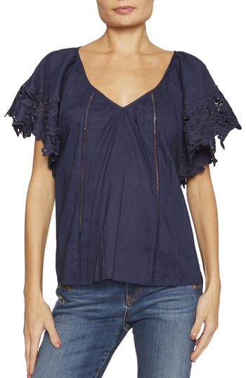RAMY BROOK RAMY BROOK LYNETTE LACE SLEEVE TOP