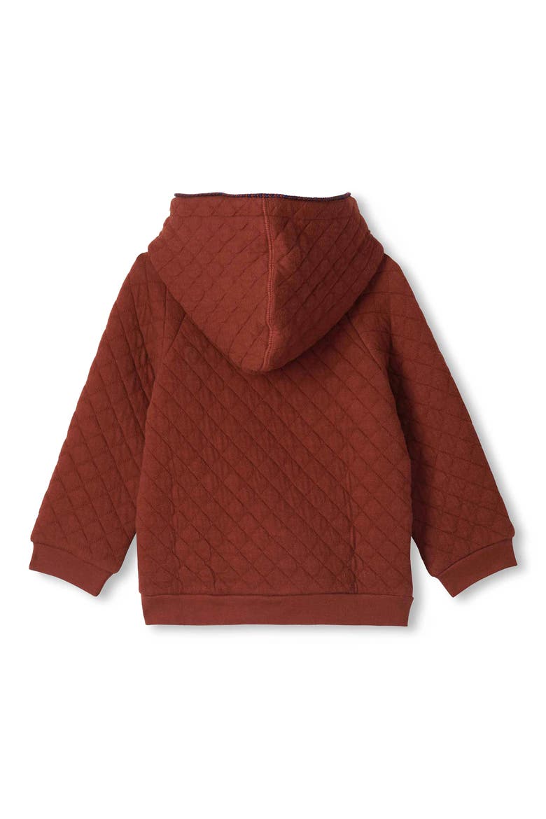 Kids' Quilted Zip Hoodie, Alternate, color, MADDER BROWN