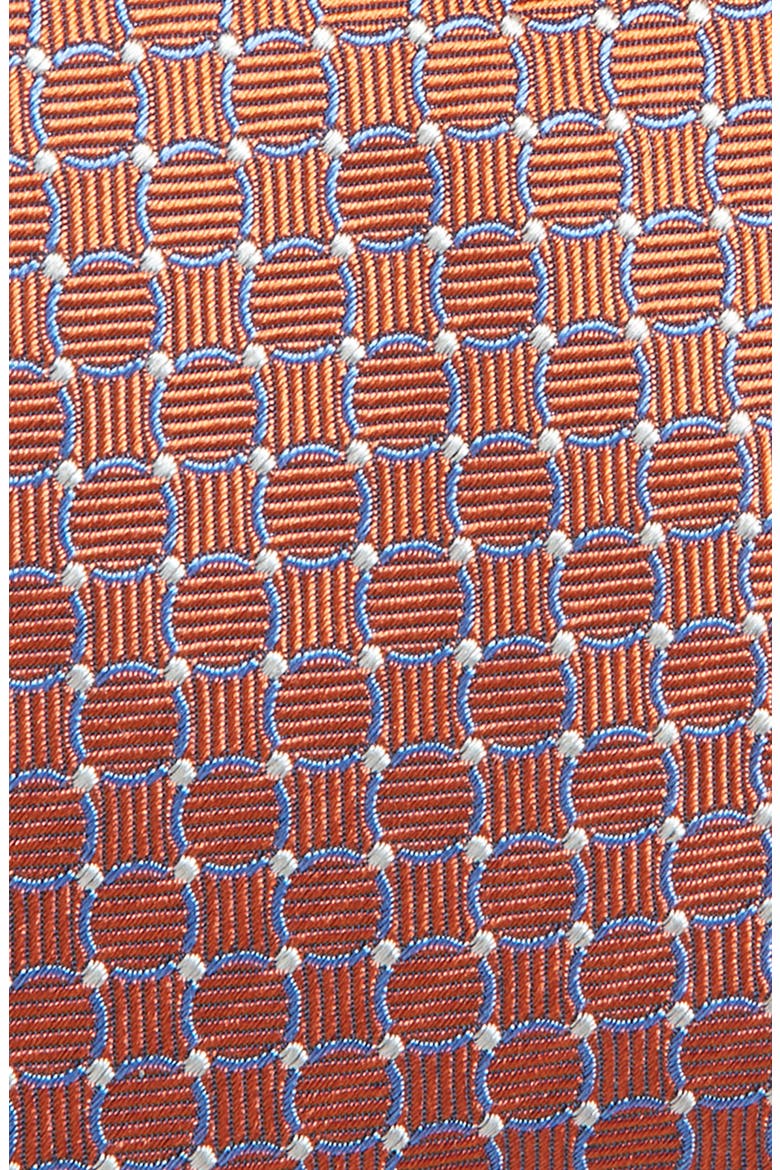 Geometric Silk Tie, Alternate, color, ORANGE