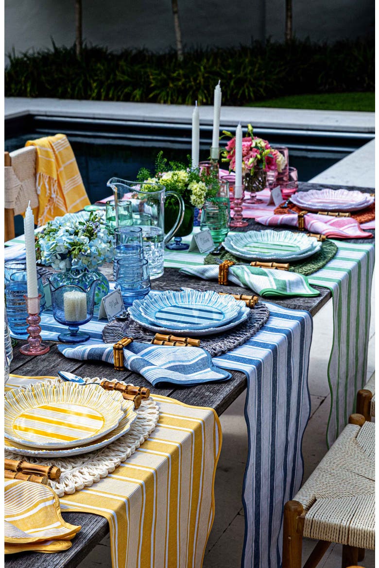 Cabana Set of 4 Melamine Dinner Plates, Alternate, color, SEAGRASS