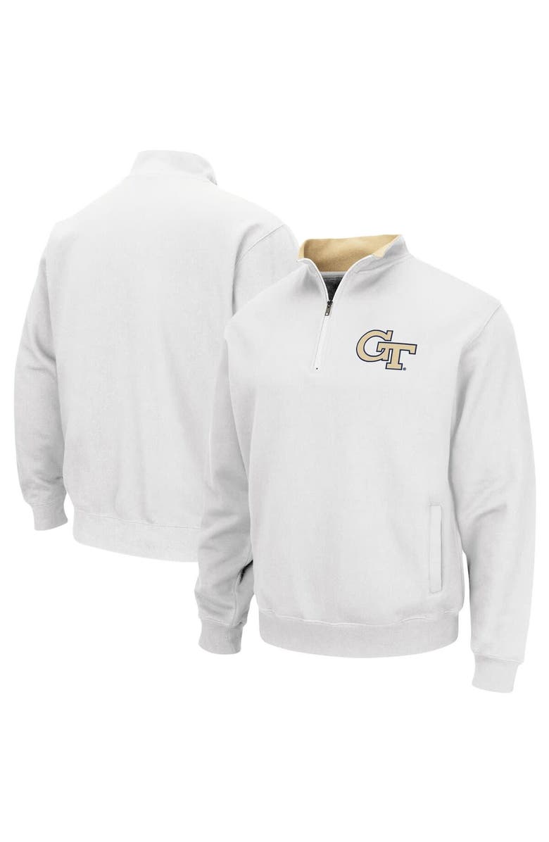 COLOSSEUM Men's Colosseum White Georgia Tech Yellow Jackets Tortugas Logo Quarter-Zip Jacket, Alternate, color, White