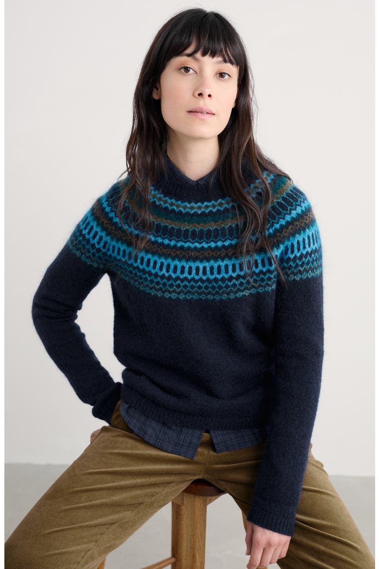 Annik Fair Isle Wool & Mohair Blend Sweater, Alternate, color, KNIT MODERNIST CYAN MULTI