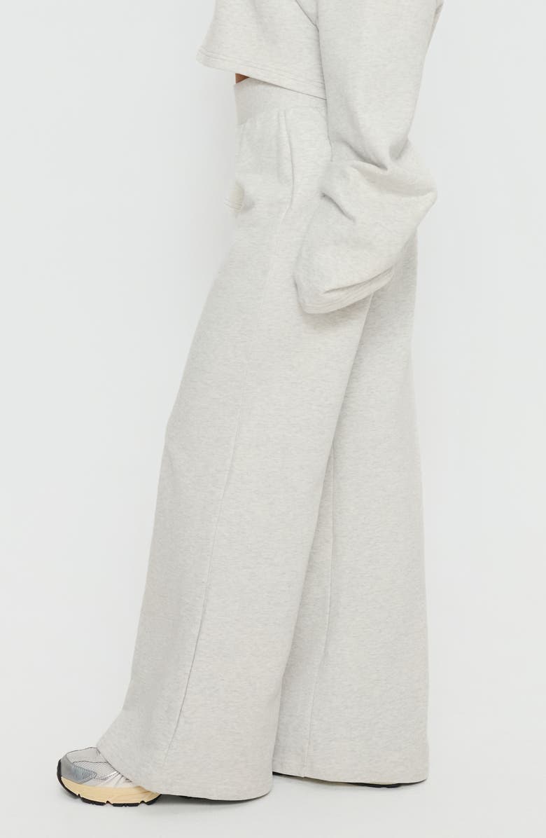 Princess Polly Peaks Wide Leg Sweatpants, Alternate, color, Snow Marle