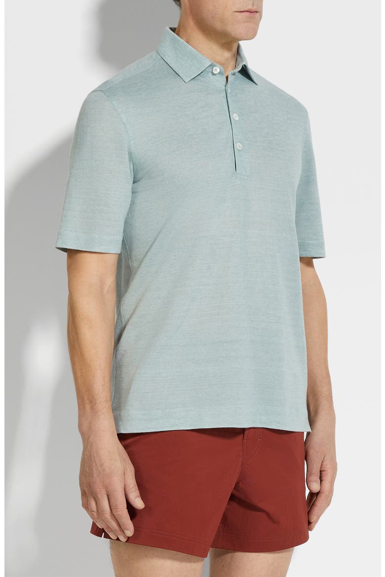 Linen Polo, Alternate, color, BRIGHT BLUE