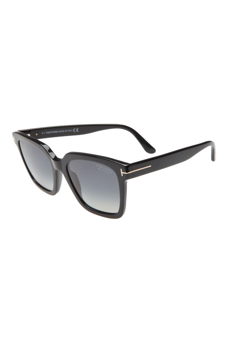 Selby 55mm Square Sunglasses, Alternate, color, BLACK