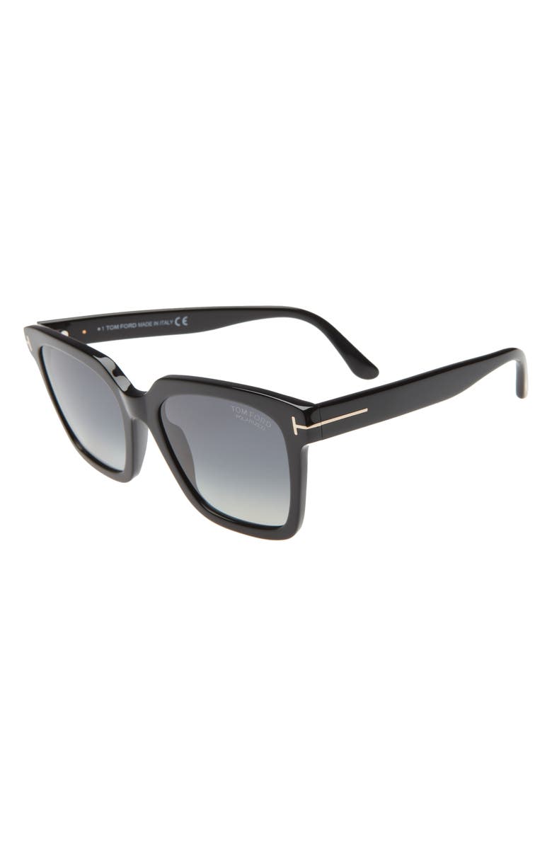 TOM FORD Selby 55mm Square Sunglasses, Alternate, color, Black