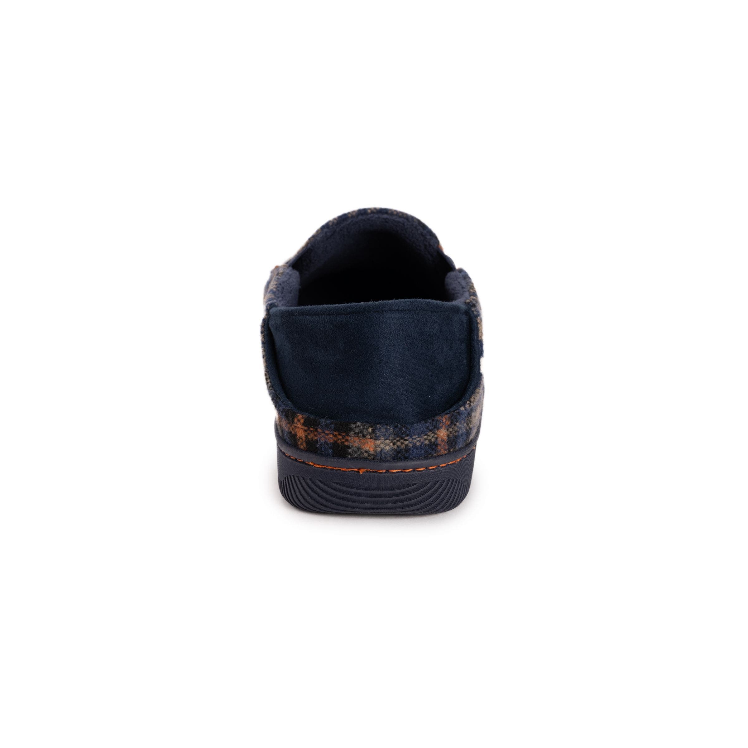 MUK LUKS Owen Step-Down Slipper, Alternate, color, Navy Plaid