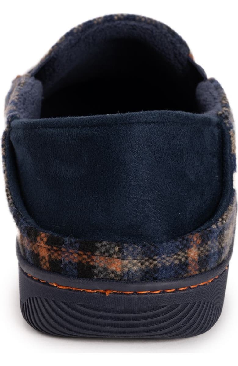 MUK LUKS Owen Step-Down Slipper, Alternate, color, Navy Plaid