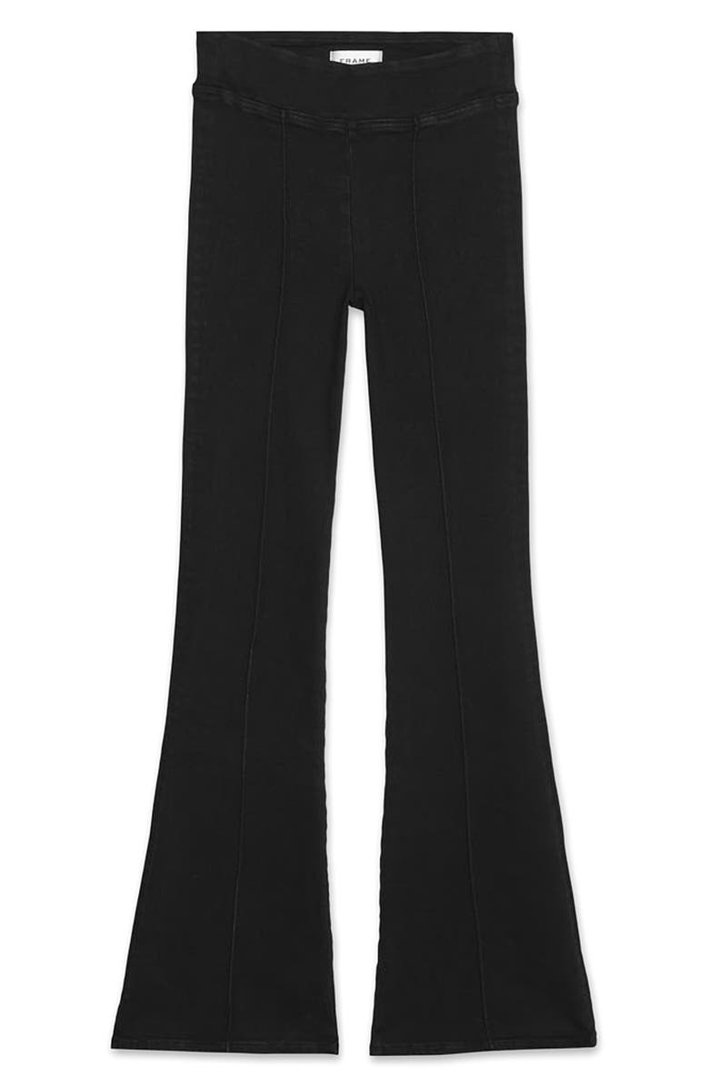 FRAME Jetset Pintuck Flare Jeans, Alternate, color, Sheen Noir
