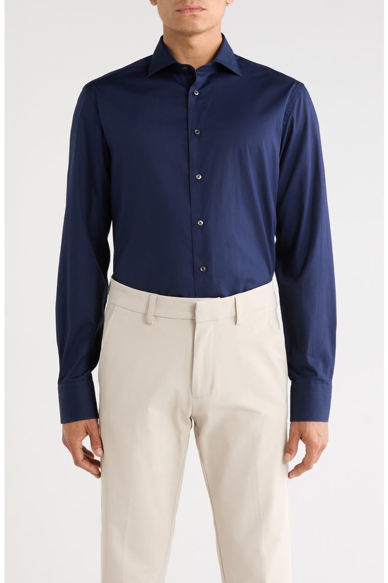 Cotton Dress Shirt, Main, color, NAVY