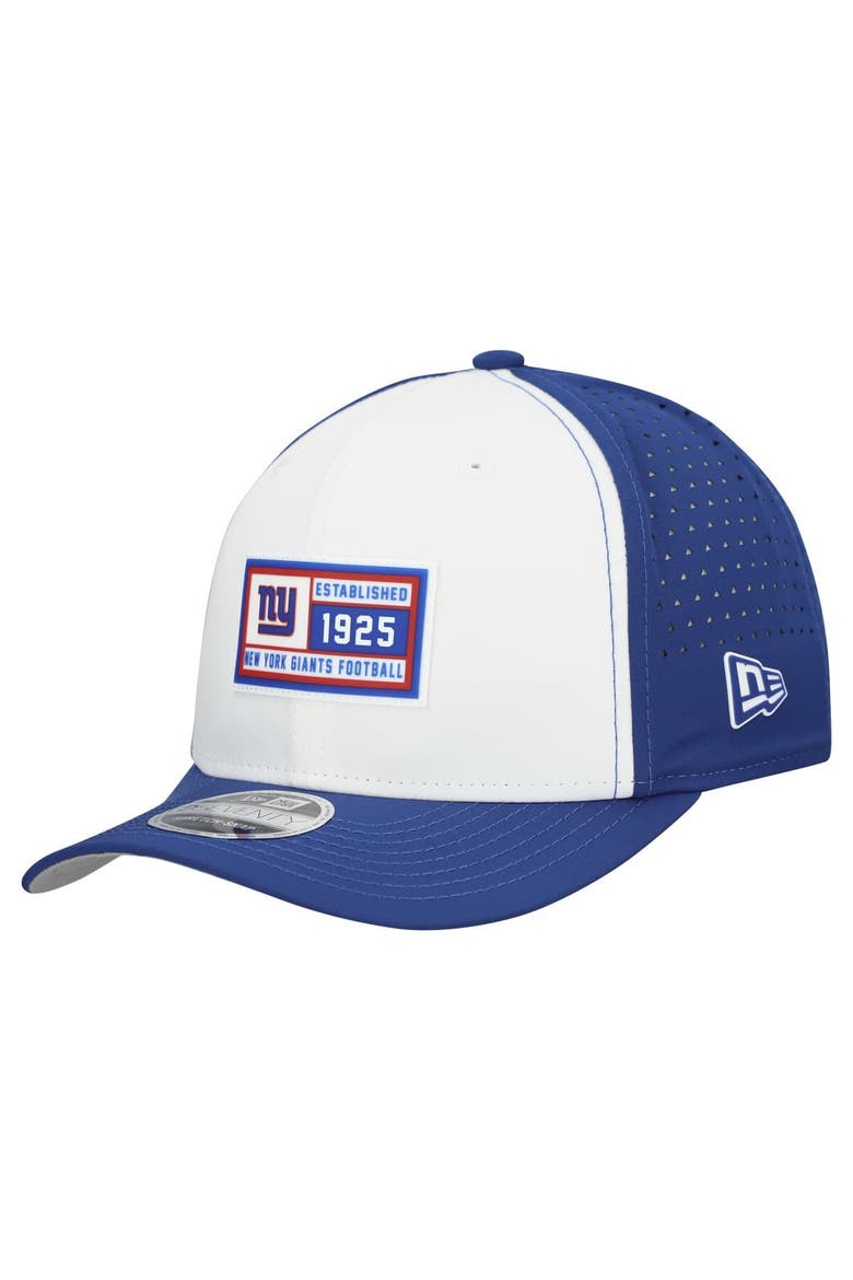 Men's New Era  White/Royal New York Giants Established Patch 9SEVENTY Adjustable Hat, Main, color, White