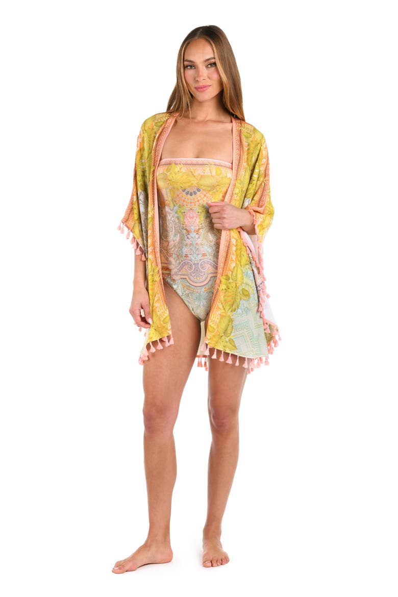 Dreamland Tassel Trim Cover-Up, Alternate, color, BEIGE MULTI