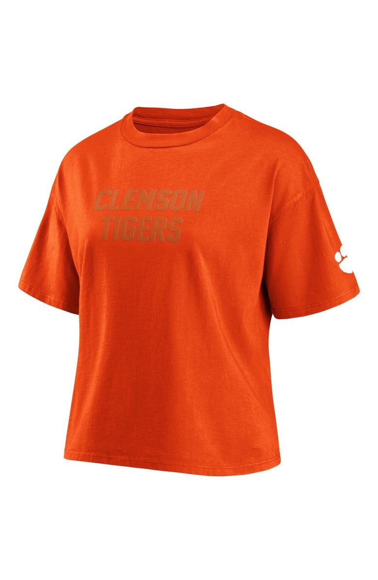 WEAR by Erin Andrews Women's WEAR by Erin Andrews Orange Clemson Tigers Crop T-Shirt, Alternate, color, 