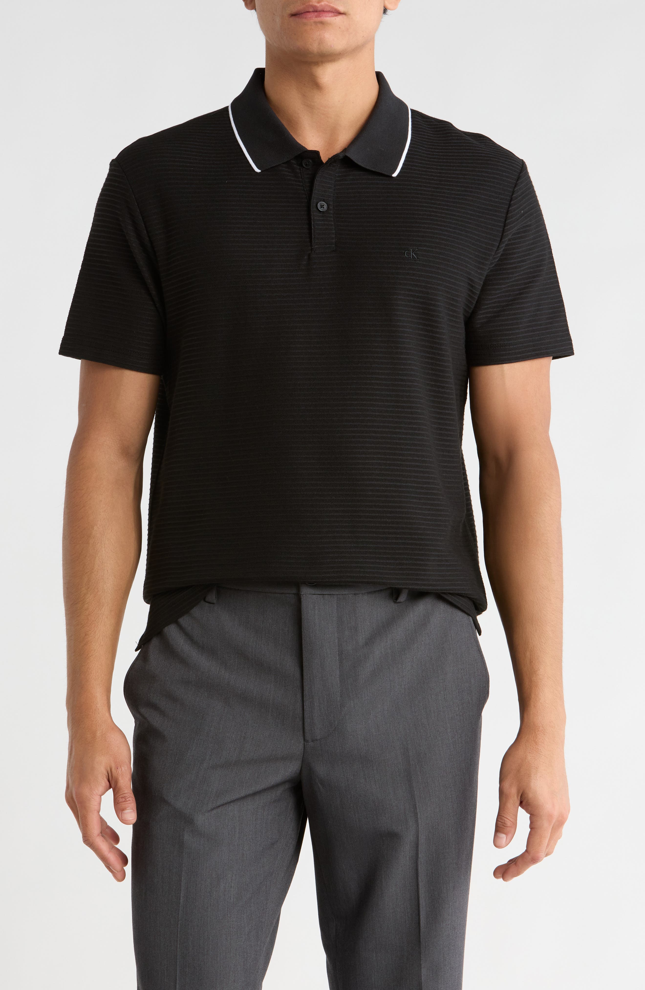 Calvin Klein Thin Stripe Knit Polo