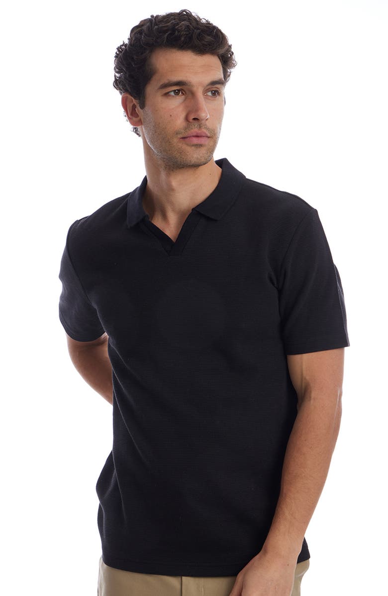 PX Short Sleeve Johnny Collar Polo, Alternate, color, Black