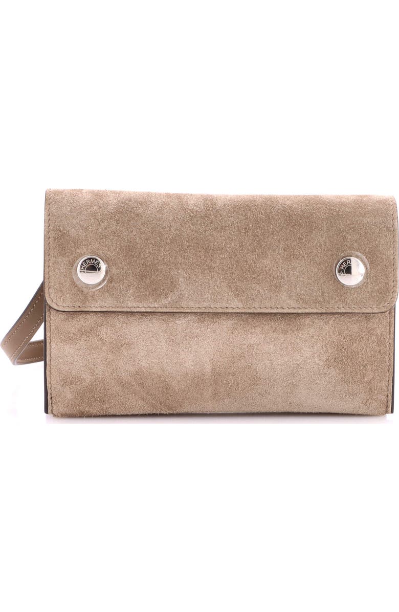 Pre-Owned Hermes Hermesnap Wallet Bag Grizzly and Swift, Main, color, Etoupe