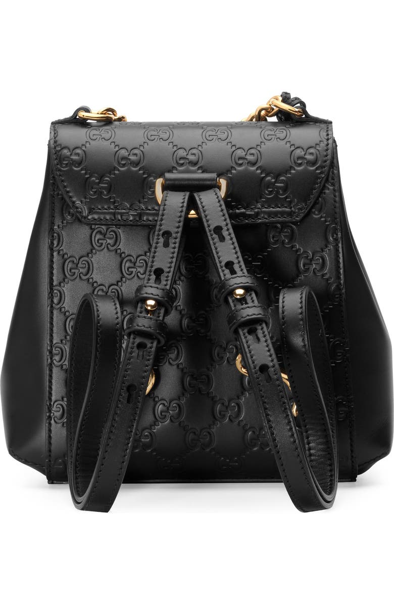 Gucci GG Supreme Leather Padlock Backpack, Alternate, color,