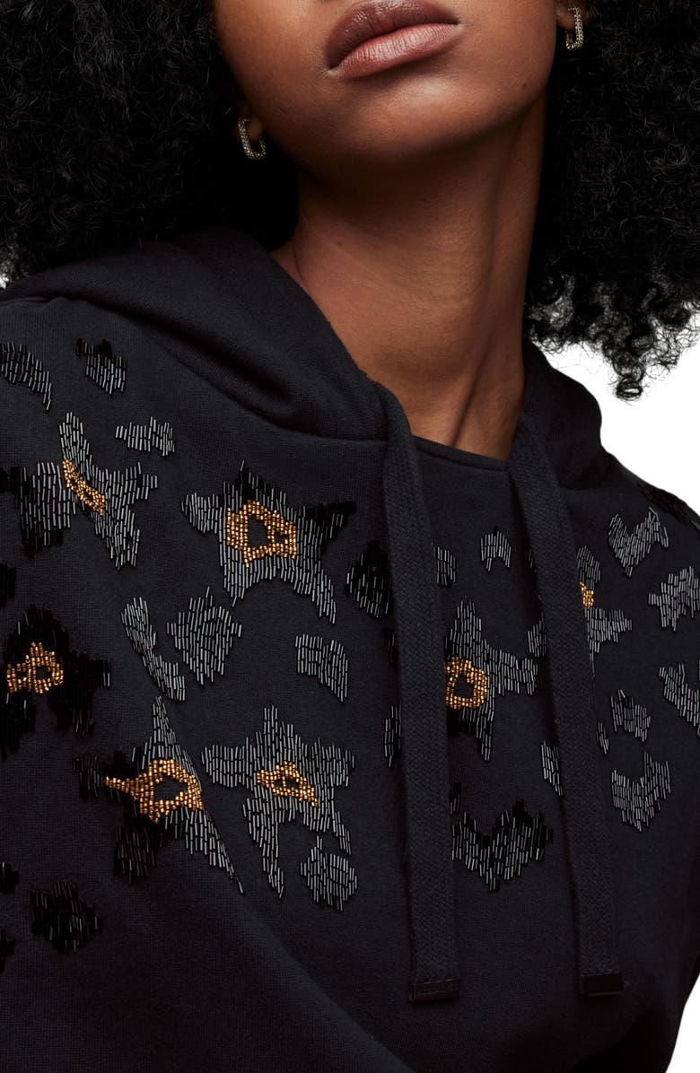 AllSaints Celia Etie Beaded Cotton Blend Hoodie, Alternate, color, 