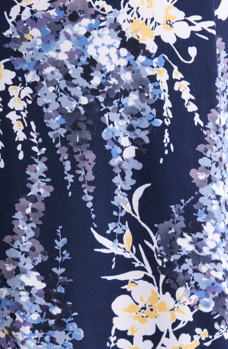 Connected Apparel Floral Fit & Flare Dress, Alternate, color, Slate