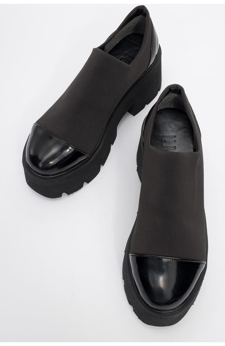 Prologue Shoes Grena Platform Slip On Shoes, Alternate, color, Black Patent Faux Leather