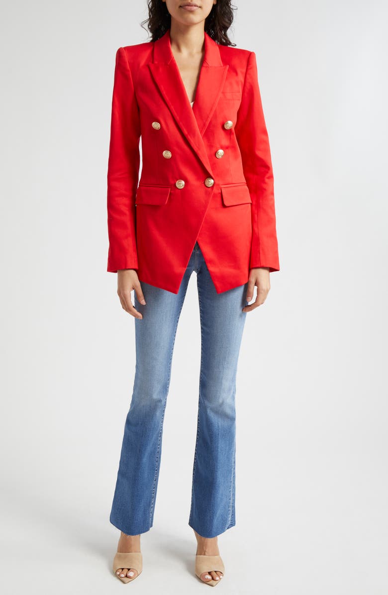 L'AGENCE Ruth High Waist Raw Hem Straight Leg Jeans, Alternate, color, Garvey