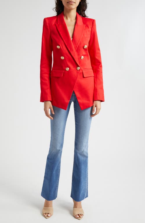 L Agence L'agence Ruth High Waist Raw Hem Straight Leg Jeans In Garvey