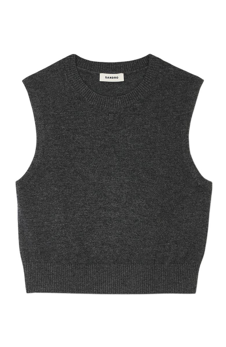 SANDRO Sleeveless sweater, Alternate, color, 