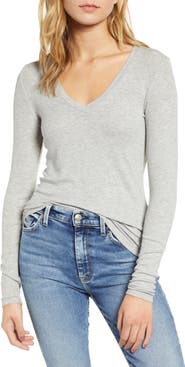 Splendid Valley Rib V-Neck Tee