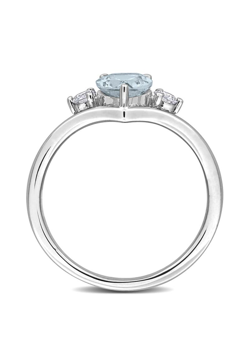 Aquamarine & Diamond Engagement Ring 14k, Alternate, color, Aquamarine