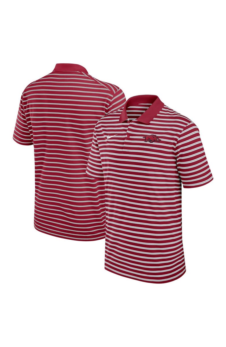 Nike Men's Nike Cardinal Arkansas Razorbacks Victory Stripe Performance Polo, Main, color,