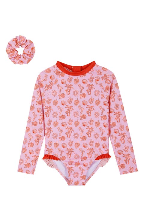 Kids
 Long Sleeve One-Piece Rashguard Swimsuit 
Scrunchie Set (Toddler)