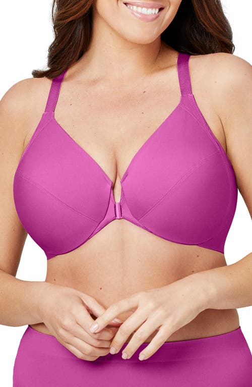 Glamorise WonderWire® Front Close Smoothing Underwire Bra in Berry Fuchsia Red 