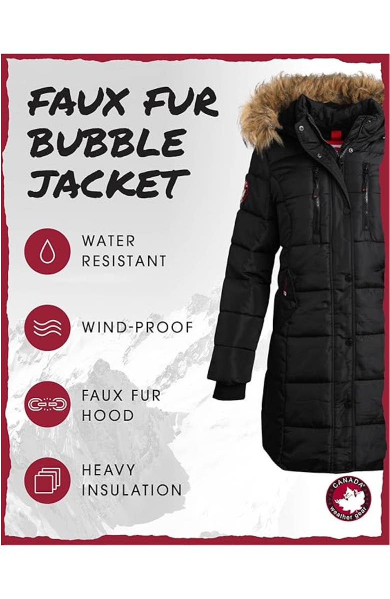 CANADA WEATHER GEAR Women
s Heavyweight Long Parka Jacket, Alternate, color, 