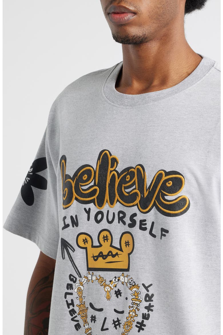 Believe in You Embroidered Graphic T-Shirt, Alternate, color, HEATHER GRAY