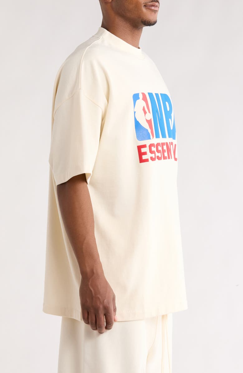 Fear of God Essentials x NBA '90s Cotton Graphic T-Shirt, Alternate, color, Cream White