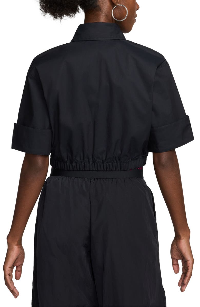 Nike Zip-Up Poplin Crop Top, Alternate, color,