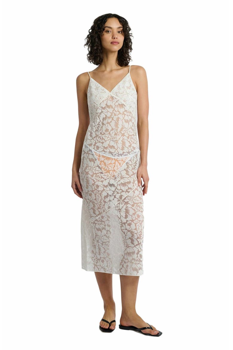 Burnout Slip Dress, Main, color, WHITE