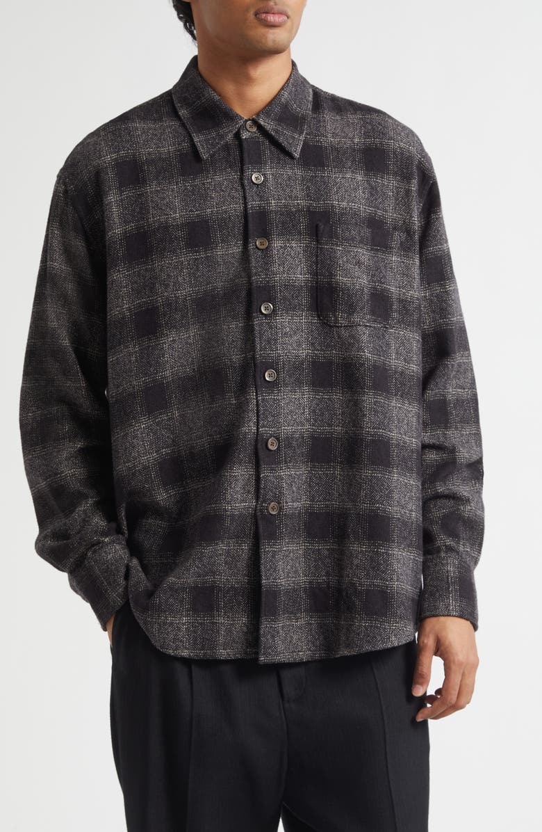 OUR LEGACY Above Relaxed Plaid Cotton Button-Up Shirt, Main, color, Oakland Low Twist Check