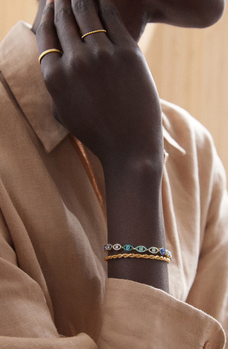 BaubleBar Evil Eye Bracelet, Alternate, color, Blue