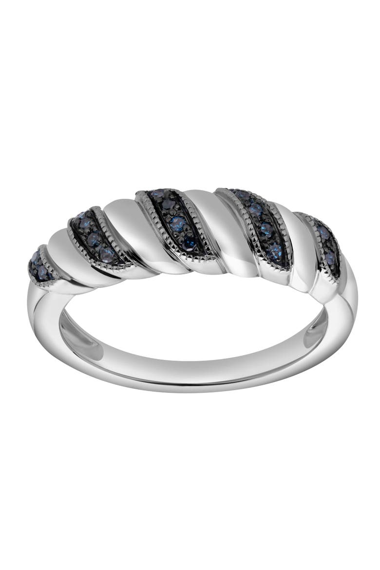 Delphine Sterling Silver 0.10 Ct Diamond Croissant Ring, Main, color, 925 Sterling Silver