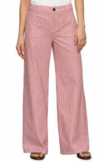 Sanctuary The Marine Stripe Patch Pocket Wide Leg Pants