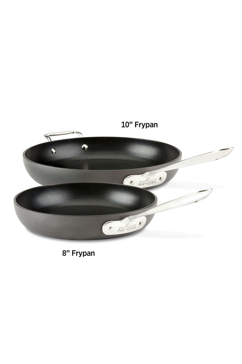 8-Inch & 10-Inch Hard Anodized Aluminum Nonstick Fry Pan Set, Alternate, color, GREY