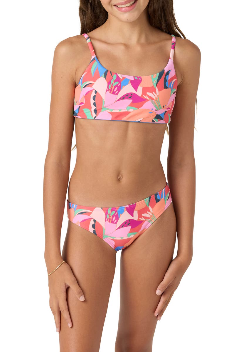 O'Neill Kids' Cabana Floral Reversible Two-Piece Swimsuit, Alternate, color, 