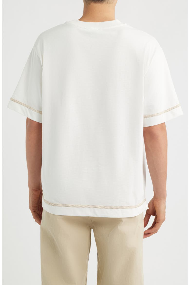 Daisel Embroidered Appliqué Relaxed Cotton T-Shirt, Alternate, color, IVORY