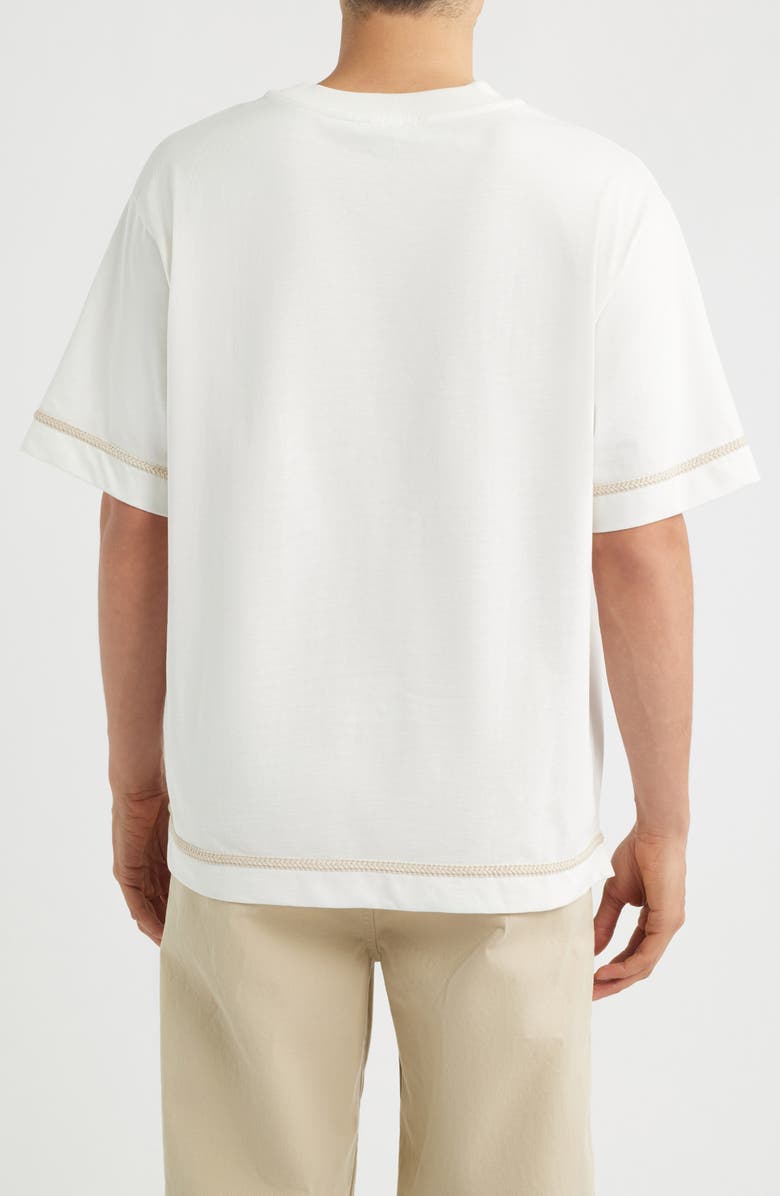 CHÉ Daisel Embroidered Appliqué Relaxed Cotton T-Shirt, Alternate, color, Ivory