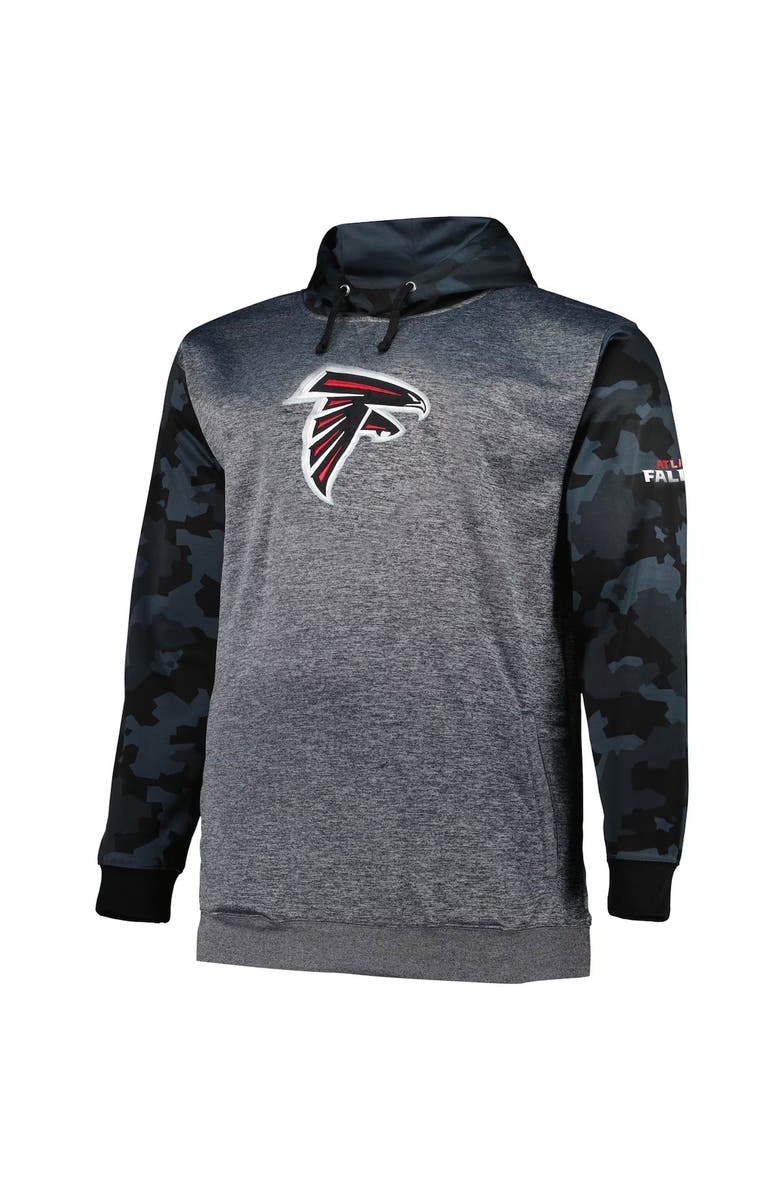 FANATICS Men's Fanatics Branded Heather Charcoal Atlanta Falcons Big & Tall Camo Pullover Hoodie, Alternate, color, 