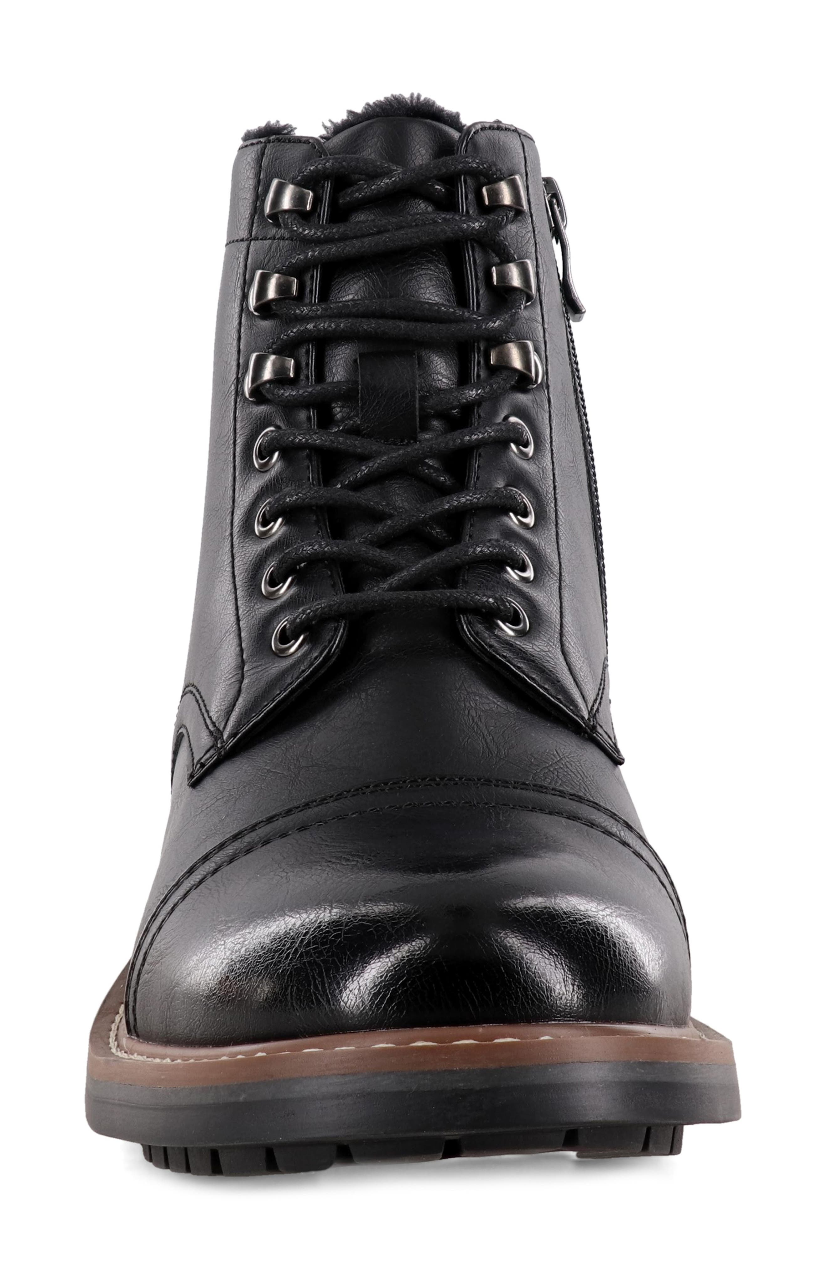 AQUATHERM BY SANTANA CANADA Chappy Faux Fur Lined Combat Boot, Alternate, color, Black