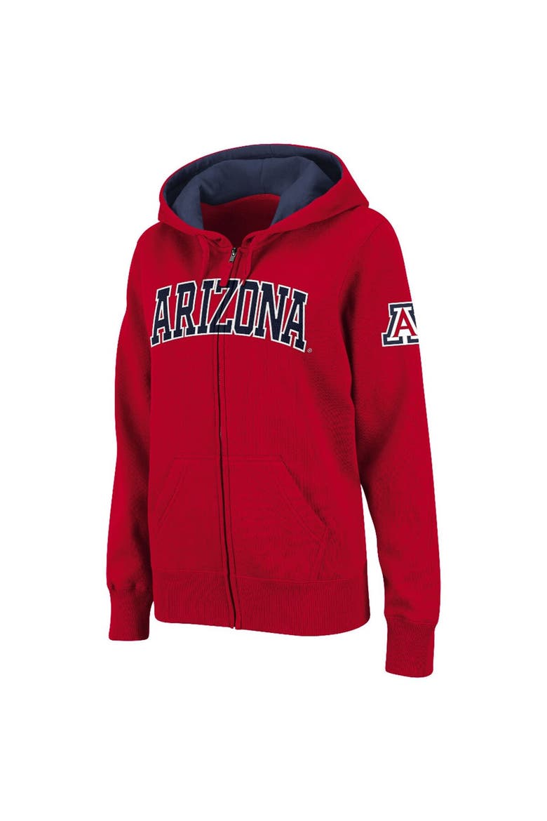 Women's Stadium Athletic Cardinal Arizona Wildcats Arched Name Full-Zip Hoodie, Main, color, Red